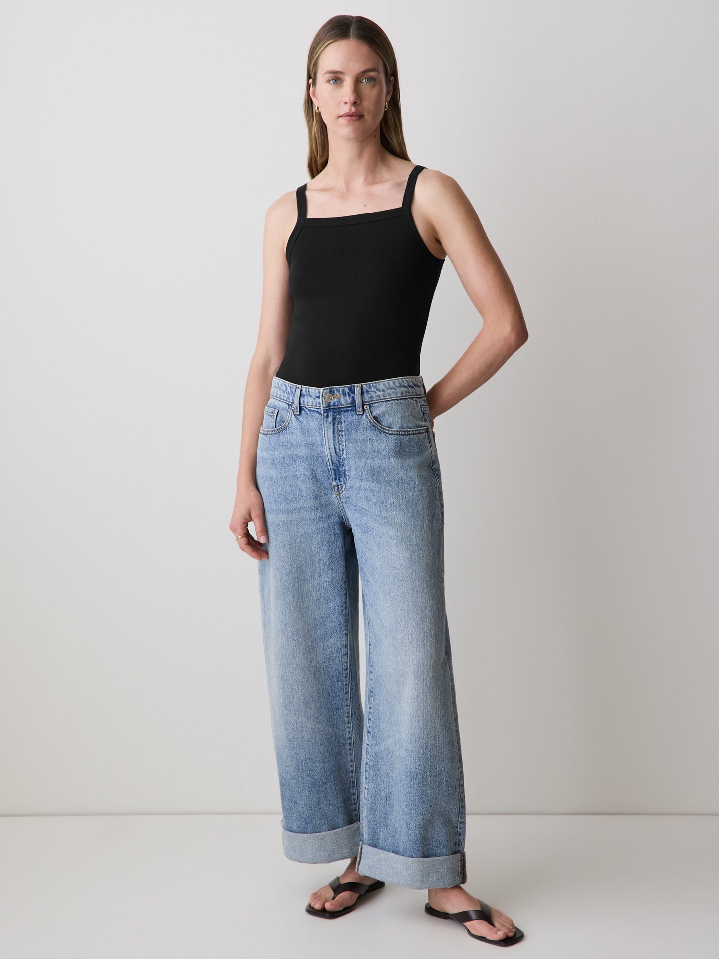 Knit Tank Top Squared Neck Organic Cotton