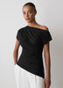 Off-Shoulder Knit Top in Silk Jersey