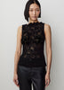 Sleeveless Boat-Neck Lace Top