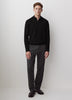 Long-Sleeve Half-Zip Mock-Neck Sweater