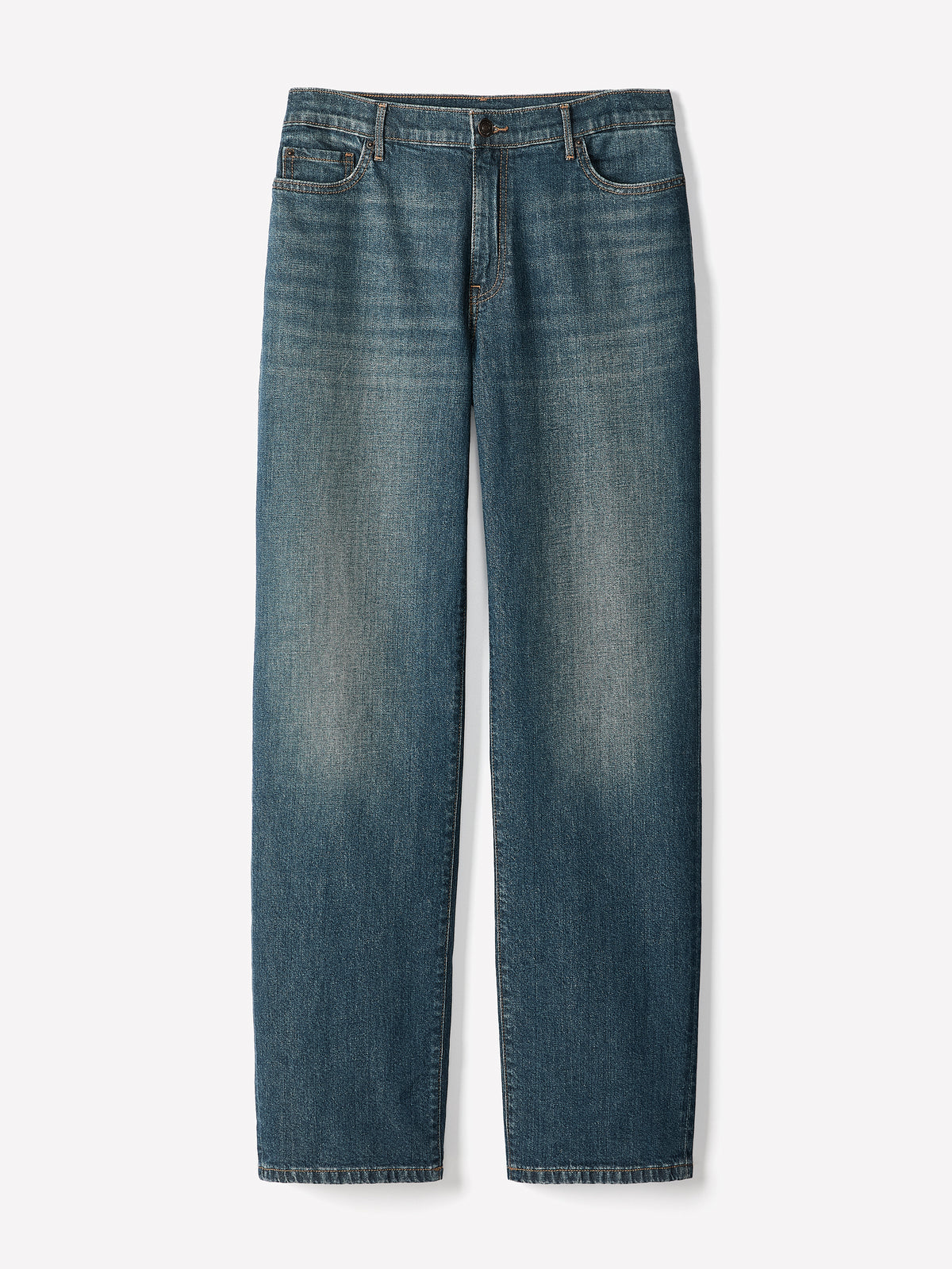 Mid-Rise Straight-Leg Jeans