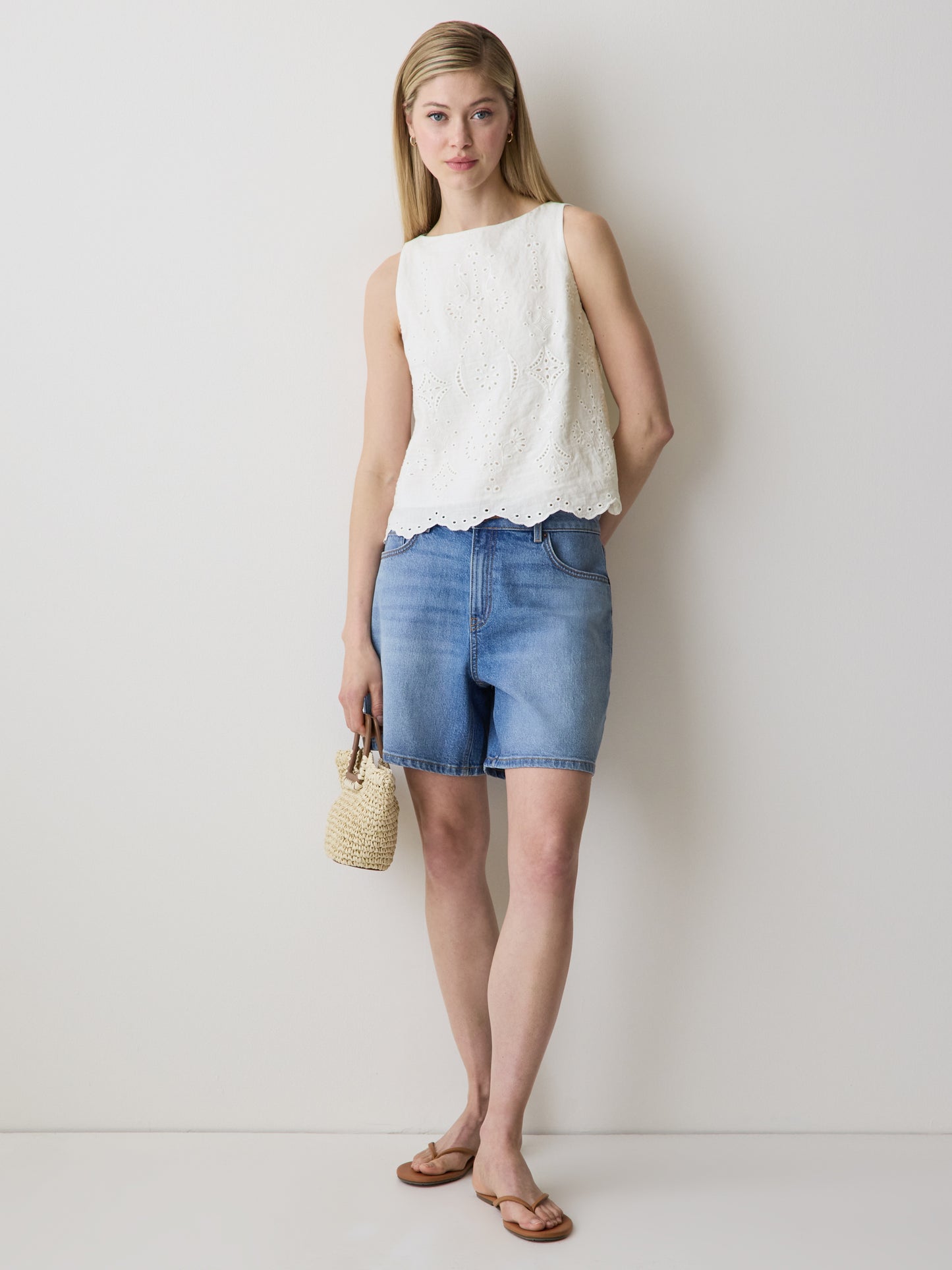 Sleeveless Embroidered Blouse