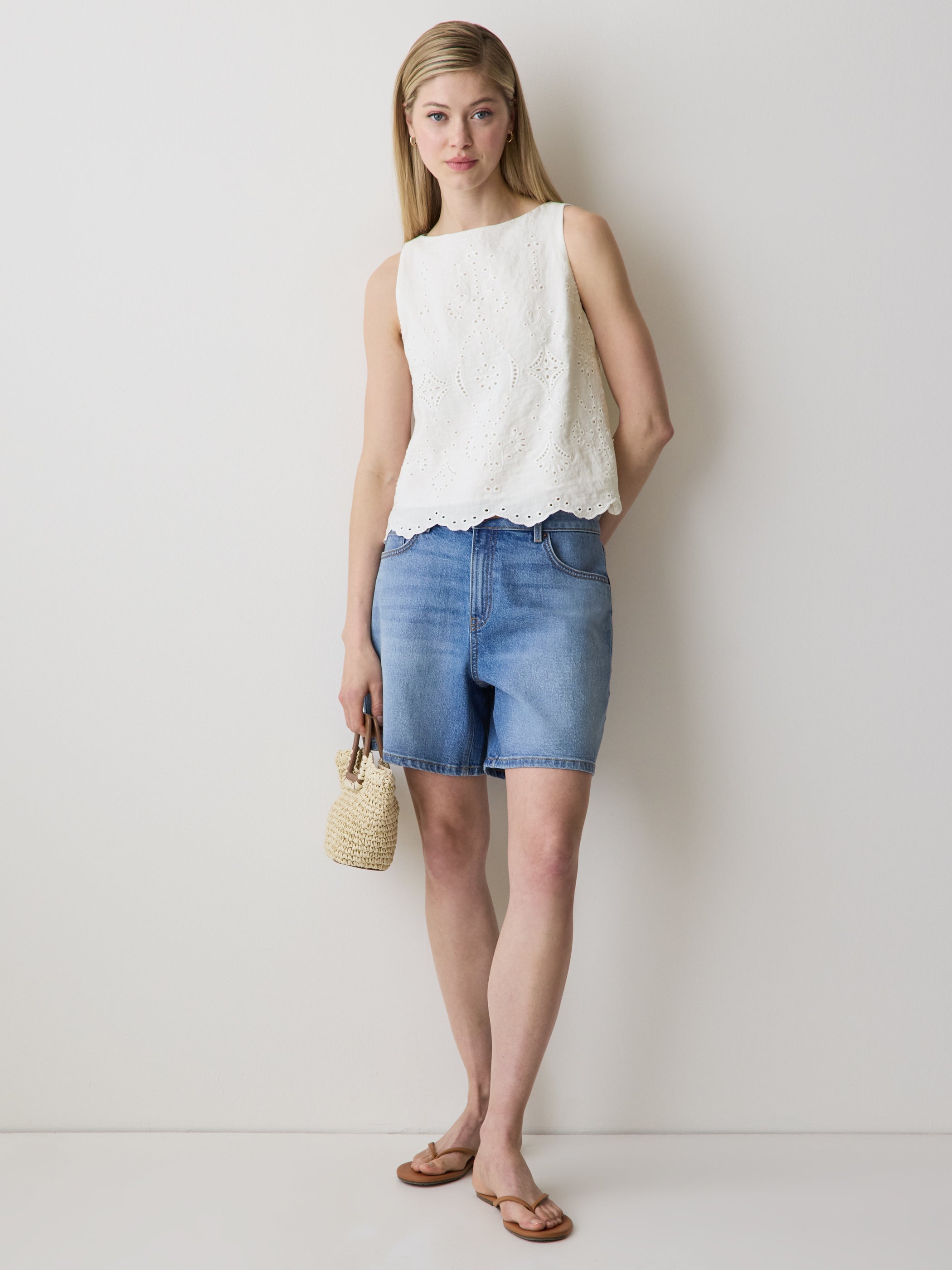 Sleeveless Embroidered Blouse