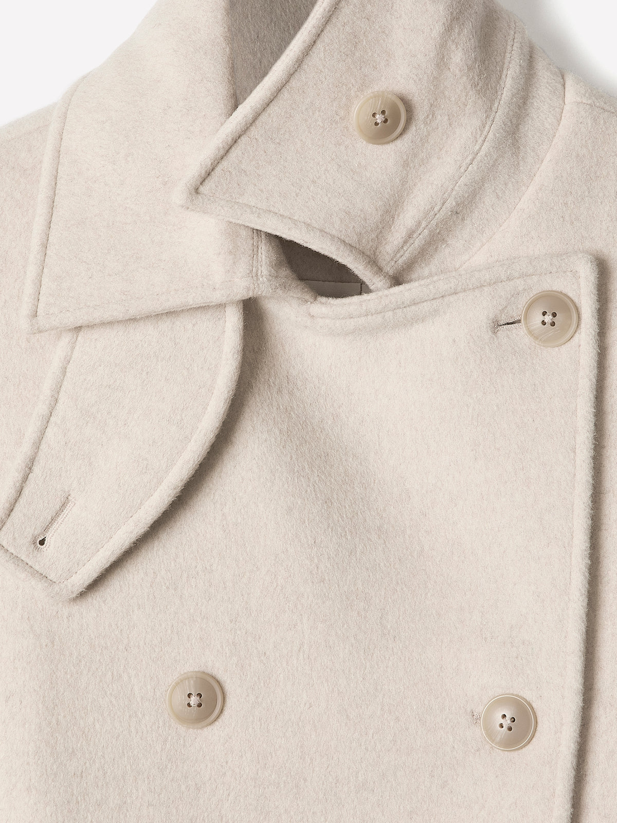 Wool Blend Double Breasted Coat