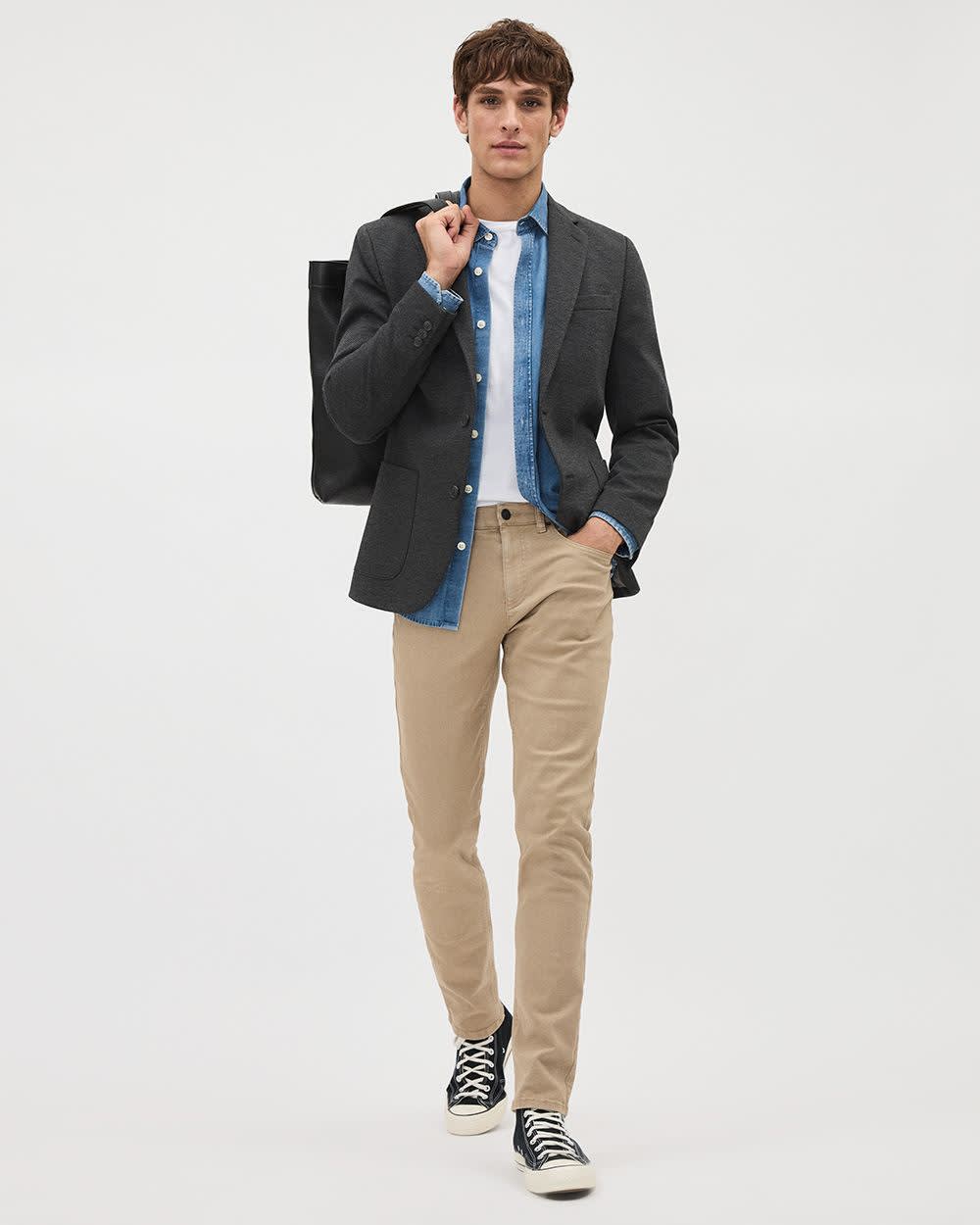 Slim Fit Textured Knit Blazer