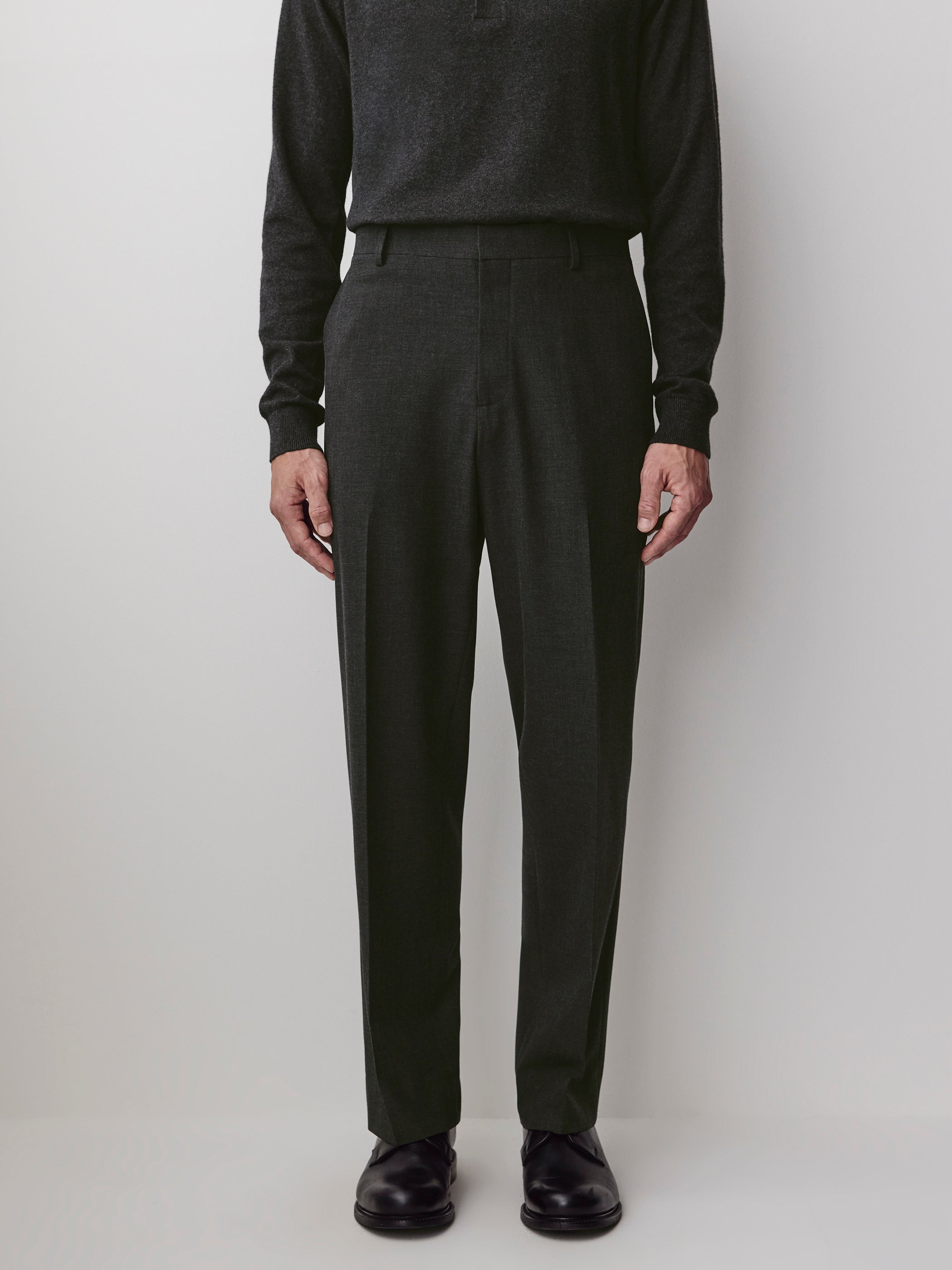 Pantalon de Complet à Coupe Droite en Tissu Technique 
