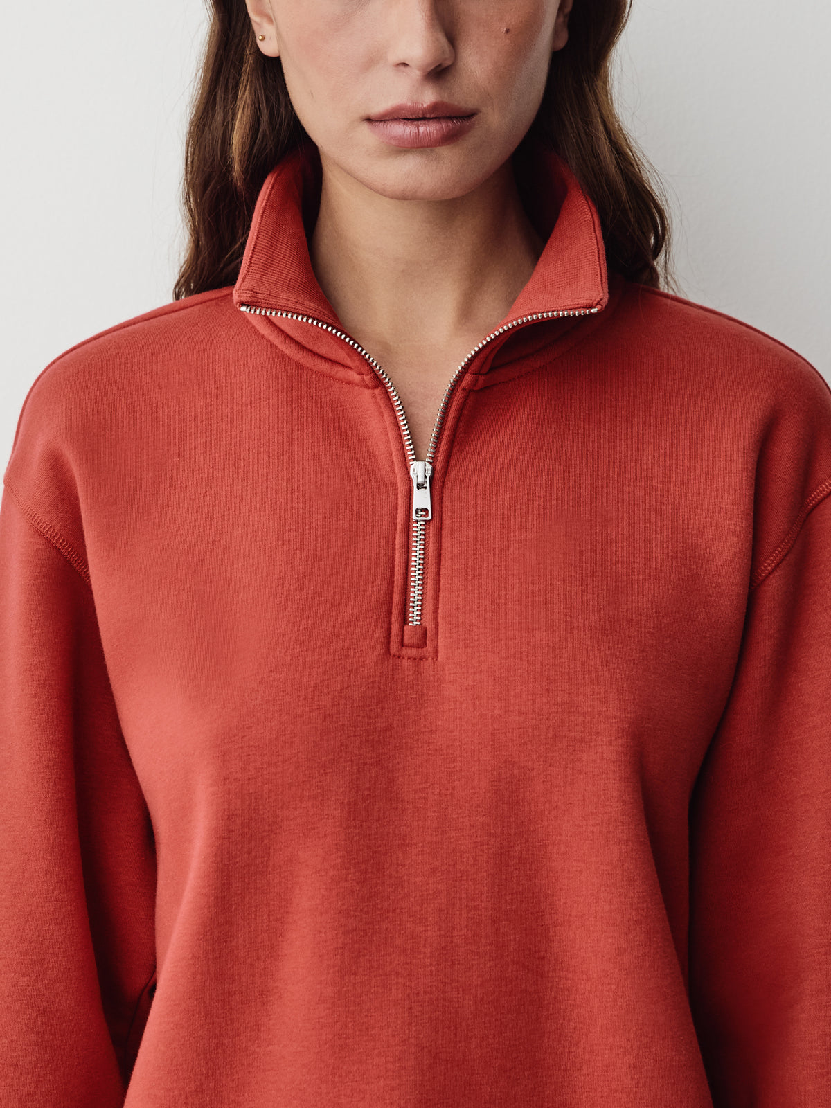 Long-Sleeve Half-Zip Mock-Neck Sweater