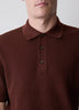 Textured Short-Sleeve Polo Sweater