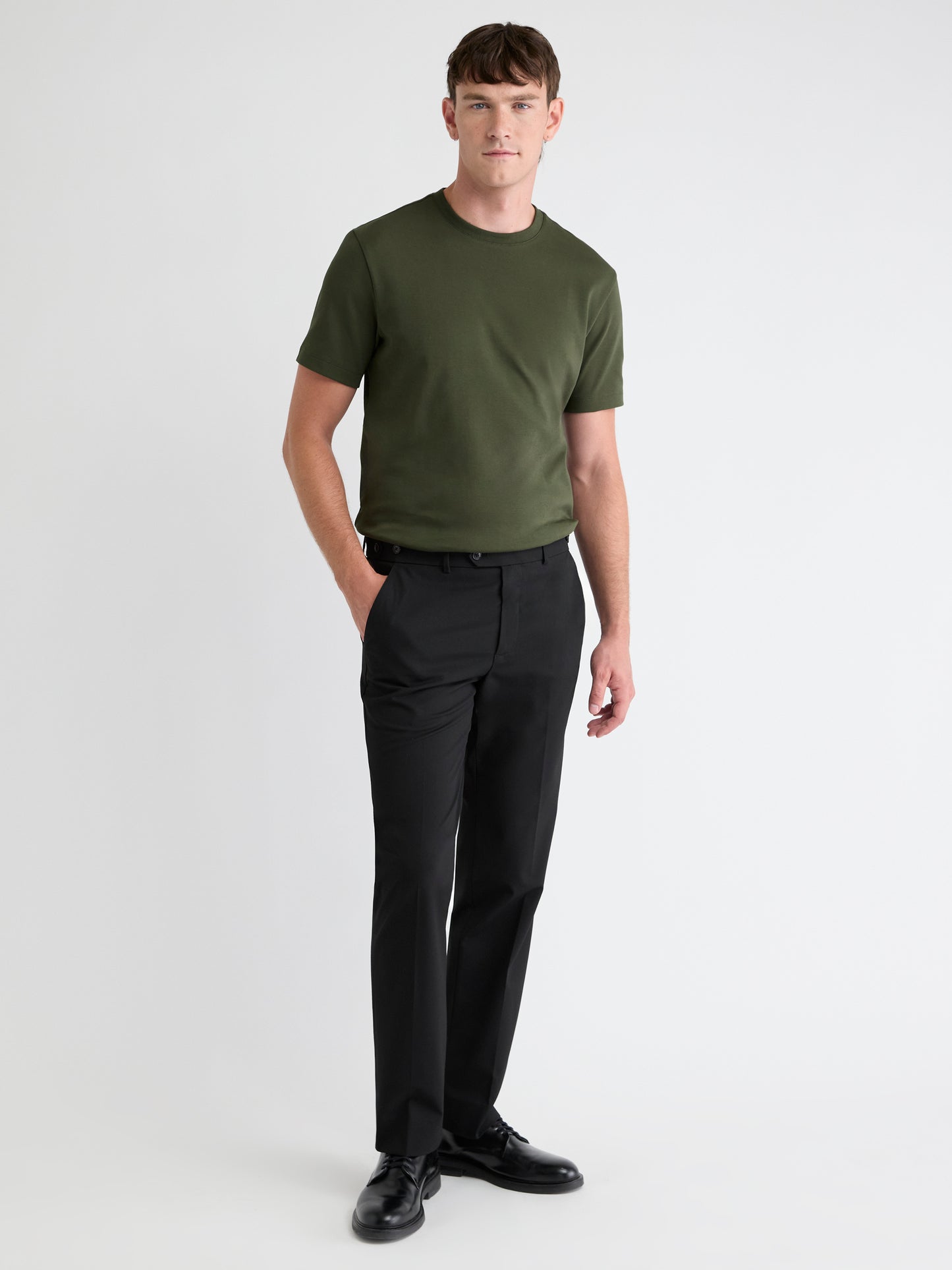 Solid Interlock Cotton Crew-Neck Tee