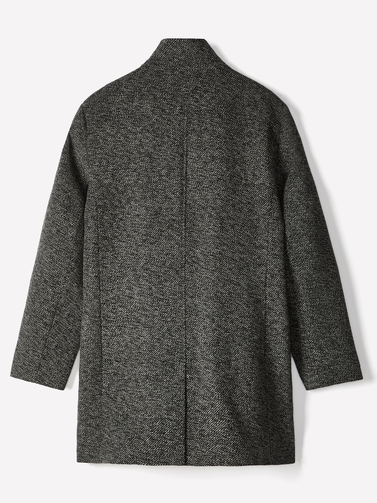 Classic Mock-Neck Wool Coat with Dickey