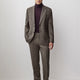 Tailored Brown Pinstripe Wool Blend Pant