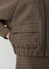 Bomber Jacket Stretch Fabric Plaid Design