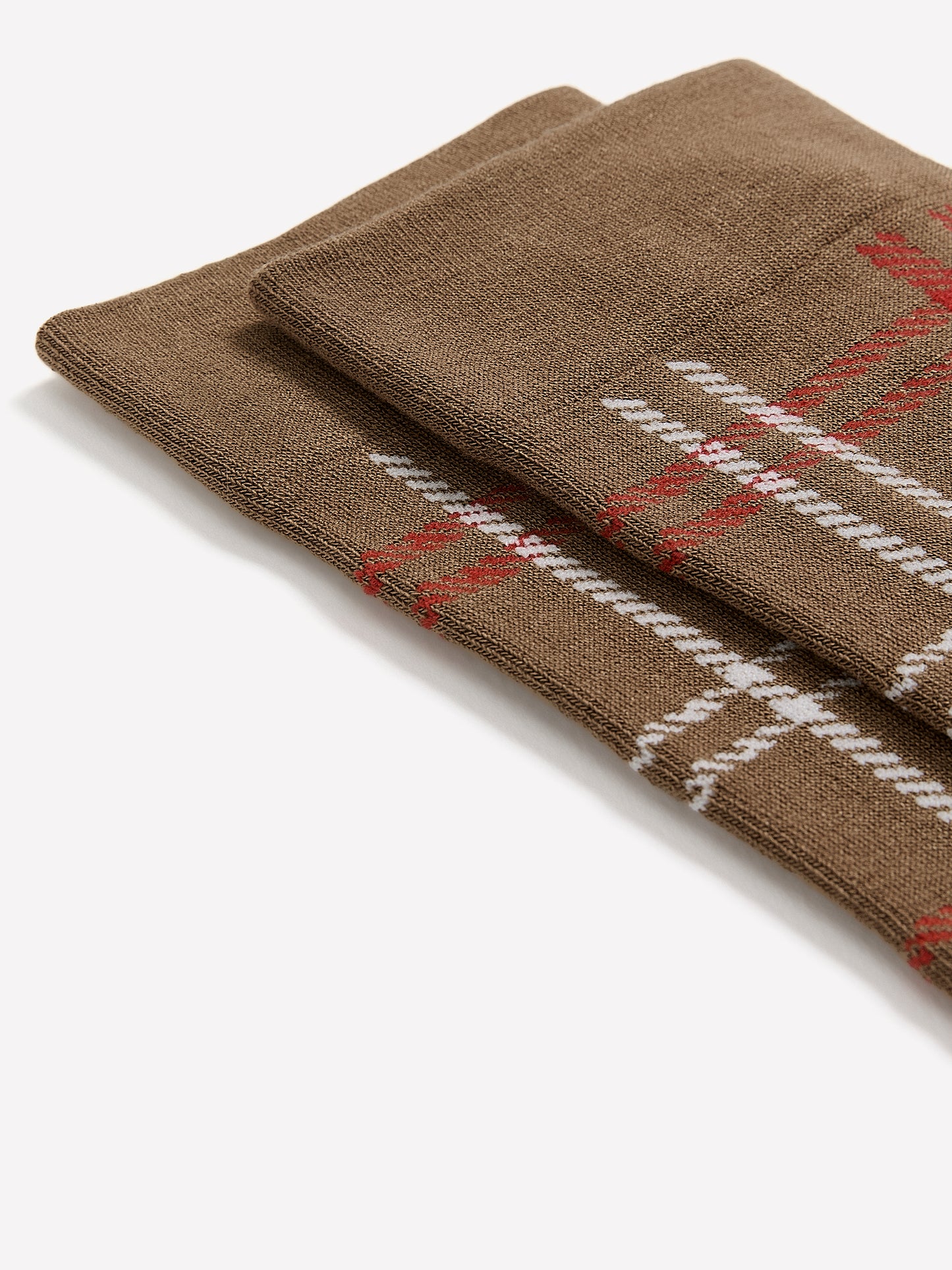 Crew Socks with Plaid Pattern