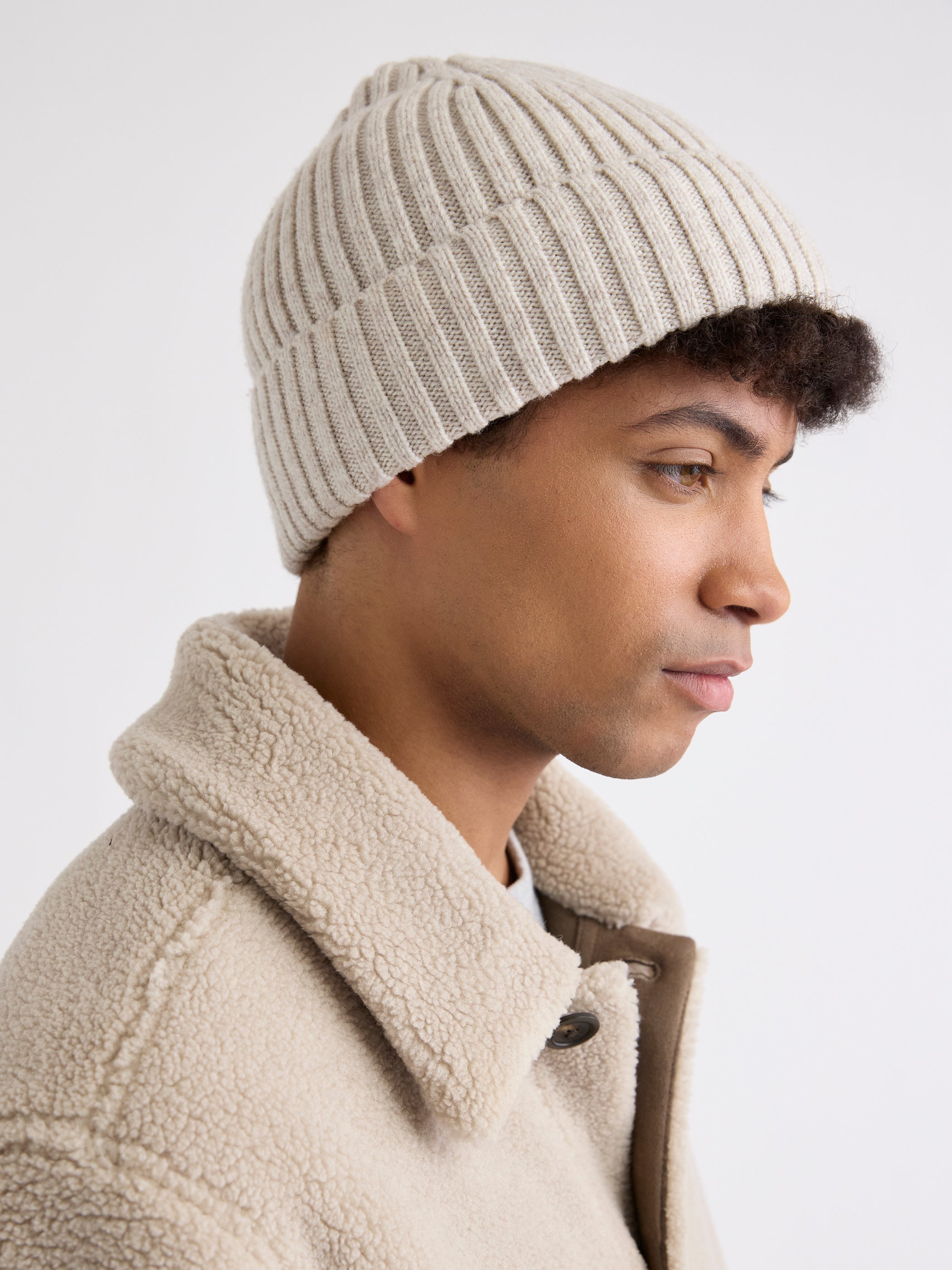 Ribbed Wool-Blend Beanie