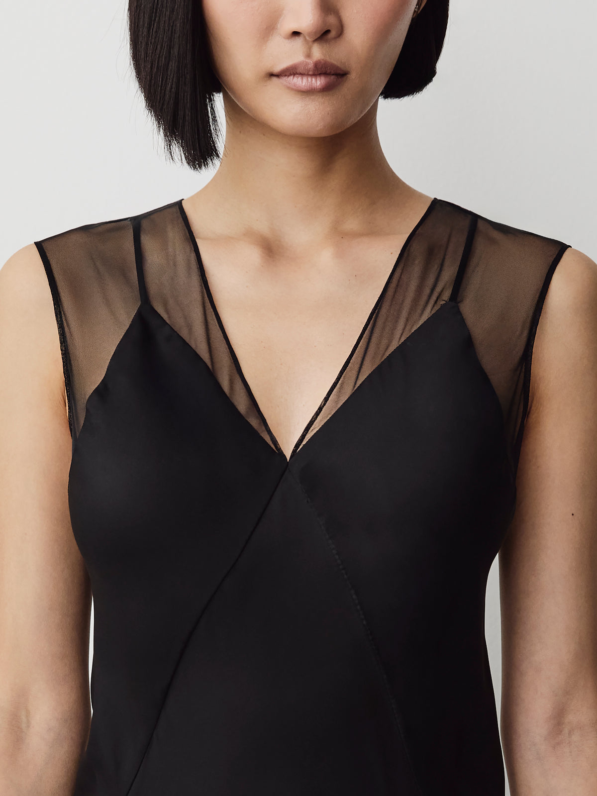 Sleeveless V-Neck Maxi Dress with Sheer Straps