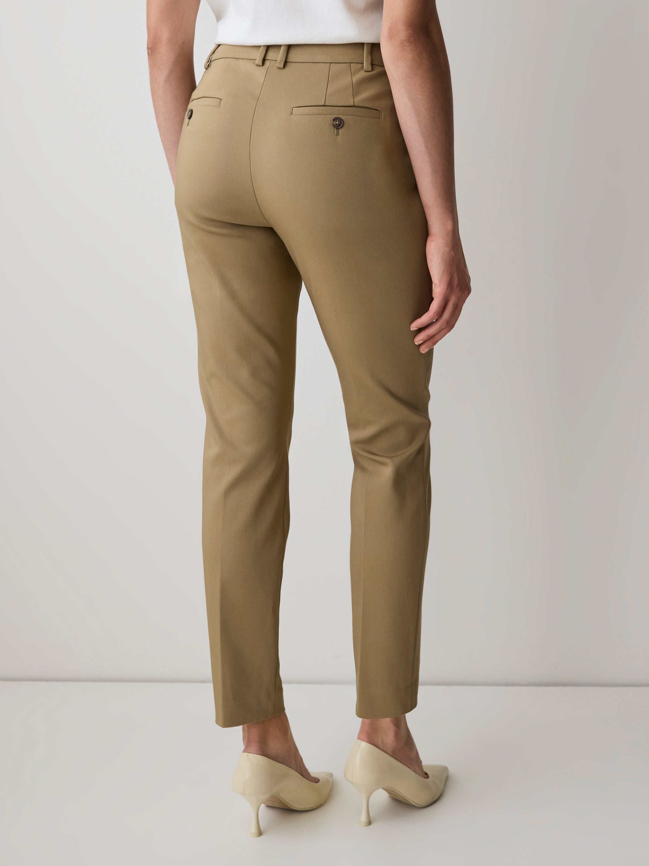 Pantalon Indispensable Coupe Courbes à Jambe Étroite et Taille Mi-Haute