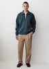 Long-Sleeve Half-Zip Polo Sweater