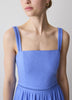 Sleeveless Square-Neck Linen-Blend Midi Dress