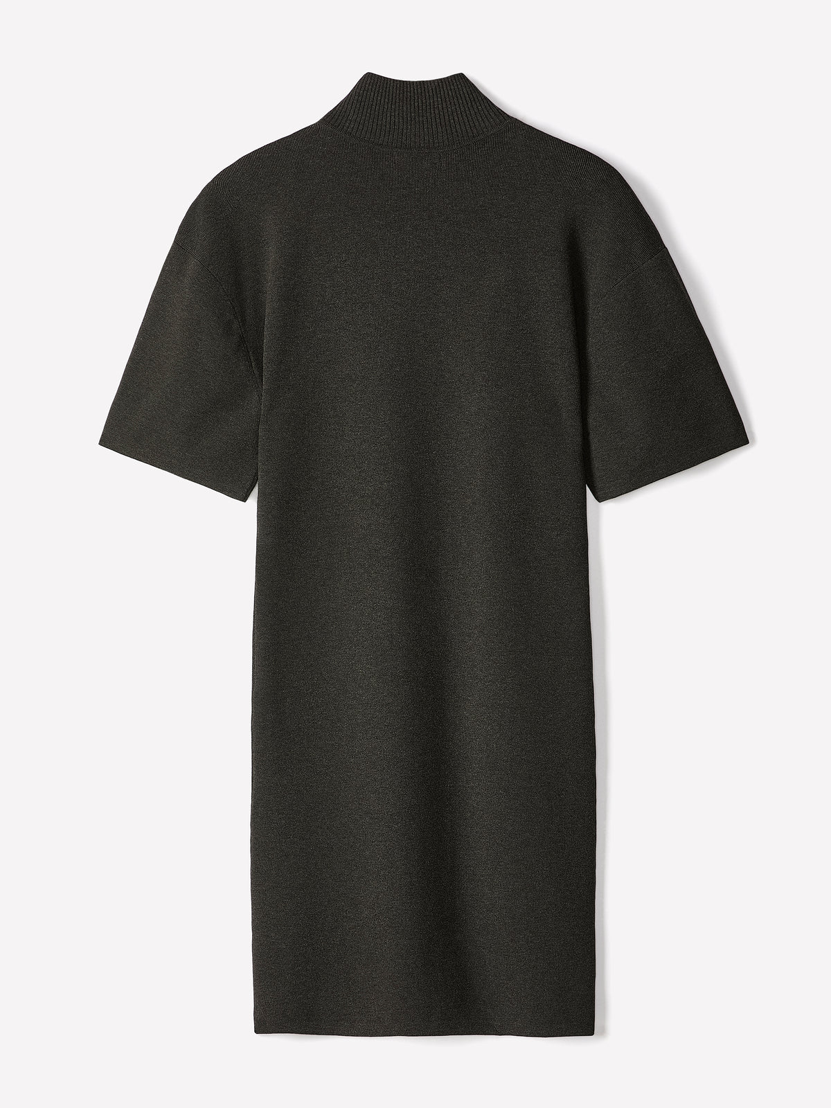 Short-Sleeve Mock-Neck Mini Sweater Dress
