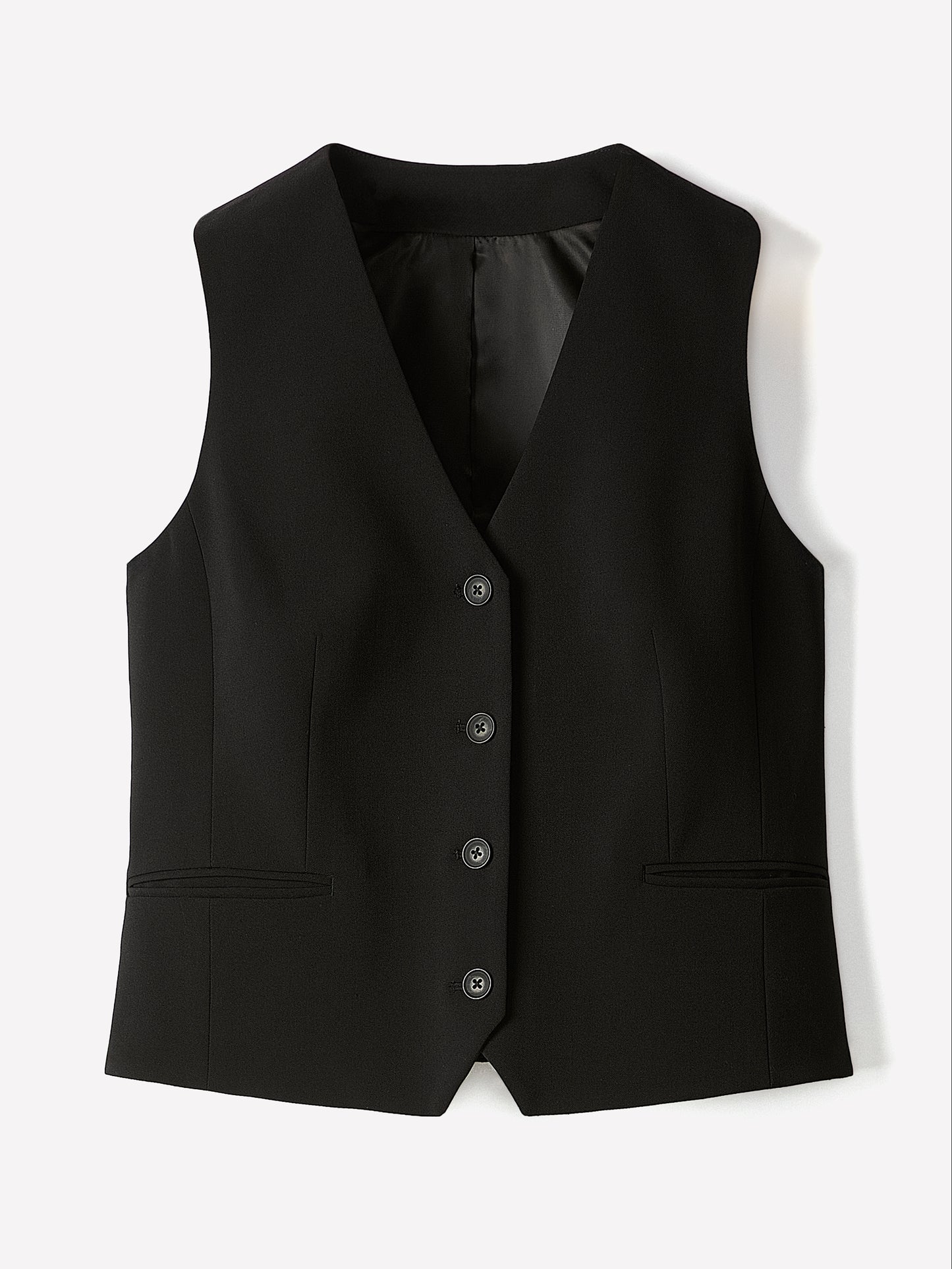 Woven Fitted Sleeveless Waistcoat Stretch Fabric