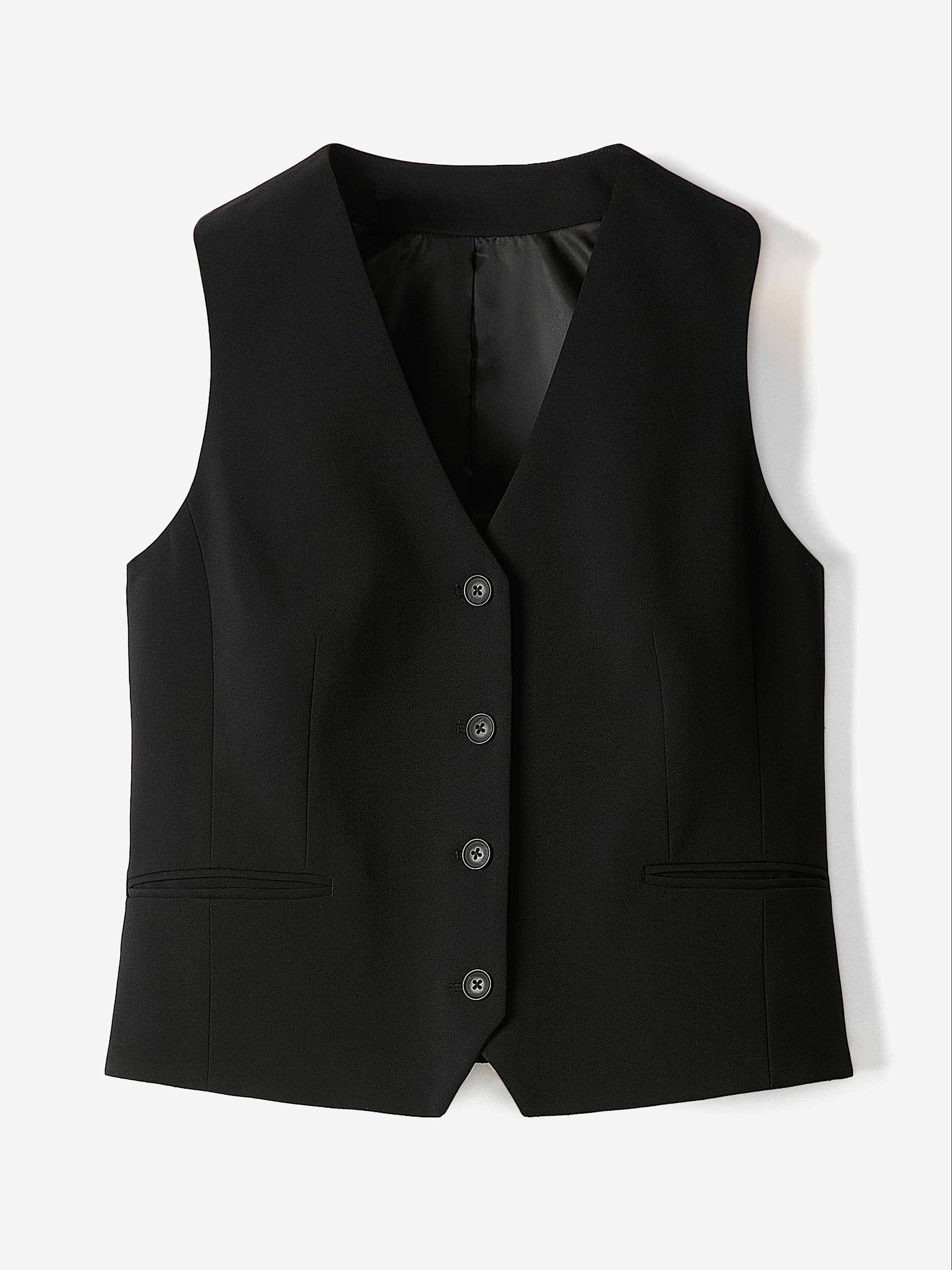 Woven Fitted Sleeveless Waistcoat Stretch Fabric