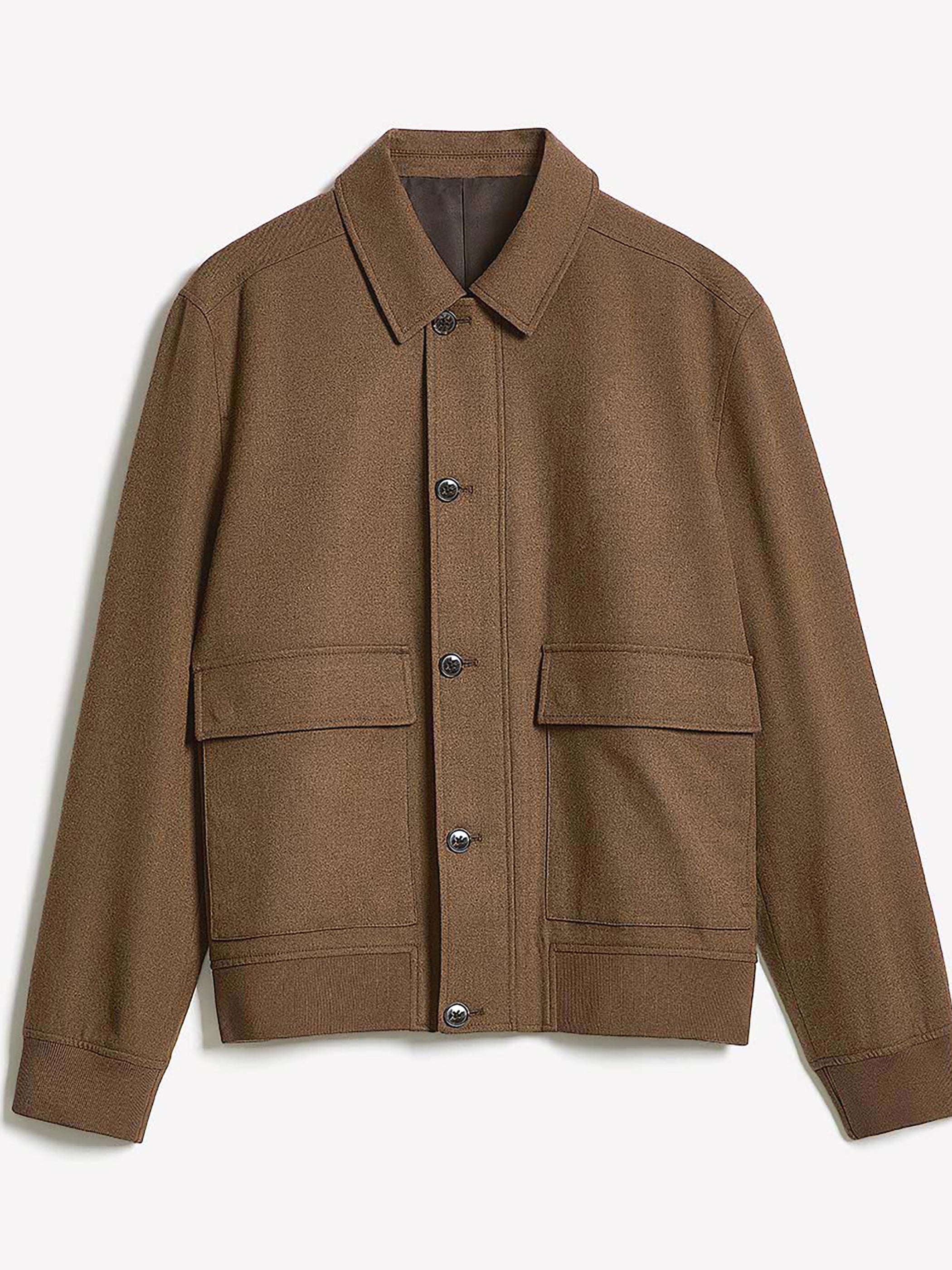 Veste Aviateur en Sergé avec Col Chemisier