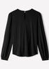 Woven Popover Blouse, Luxe Crepe, Long Sleeve