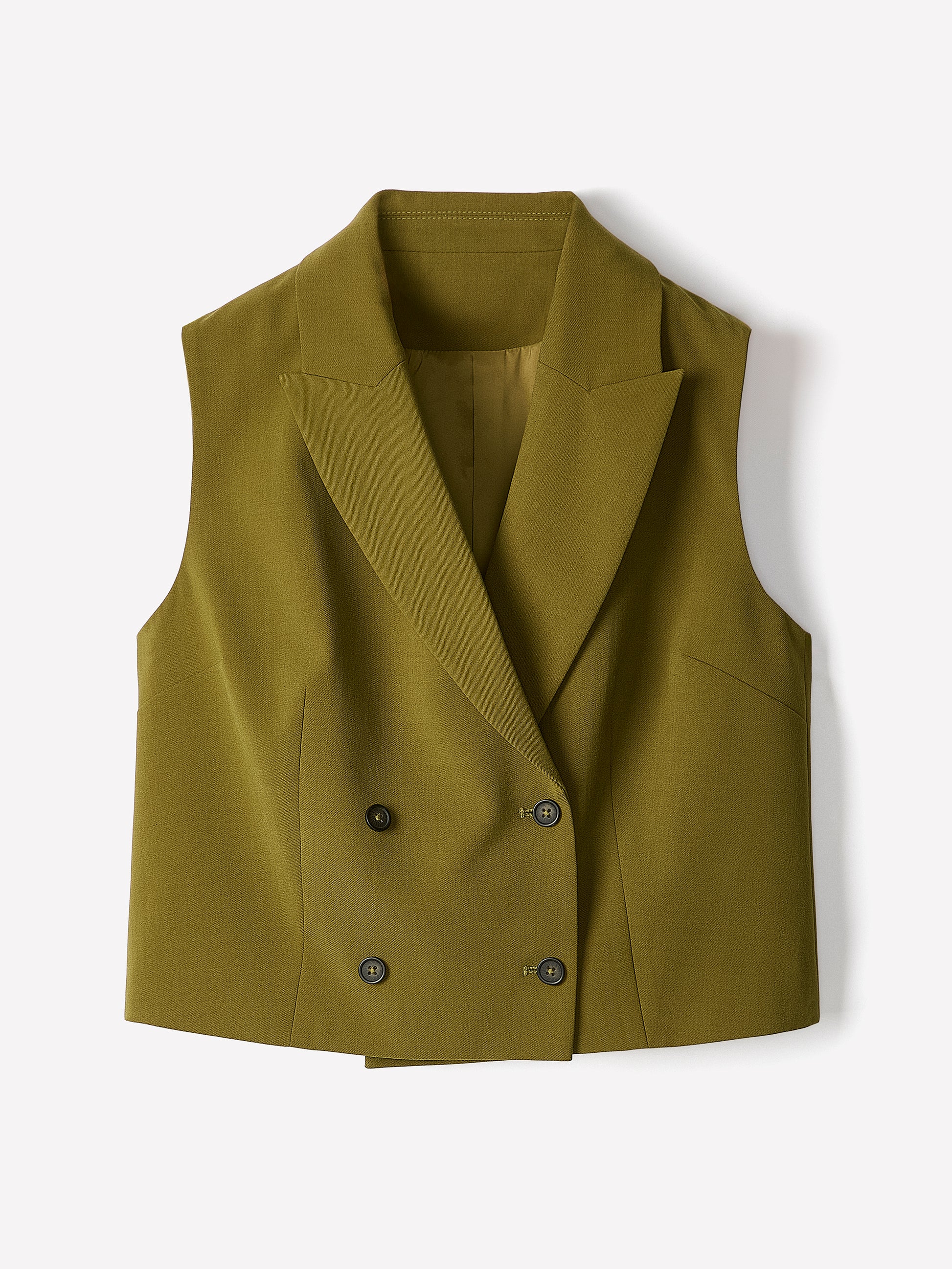 Woven Sleeveless Fitted Waistcoat with Stretch Fabric