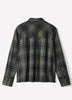 Woven Plaid Button-Up Shirt with Cape Detail