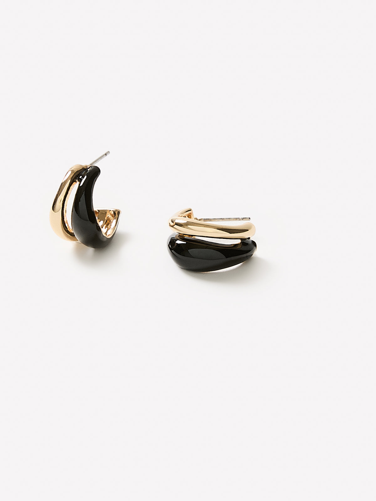 Enamel-Layered Hoop Earrings