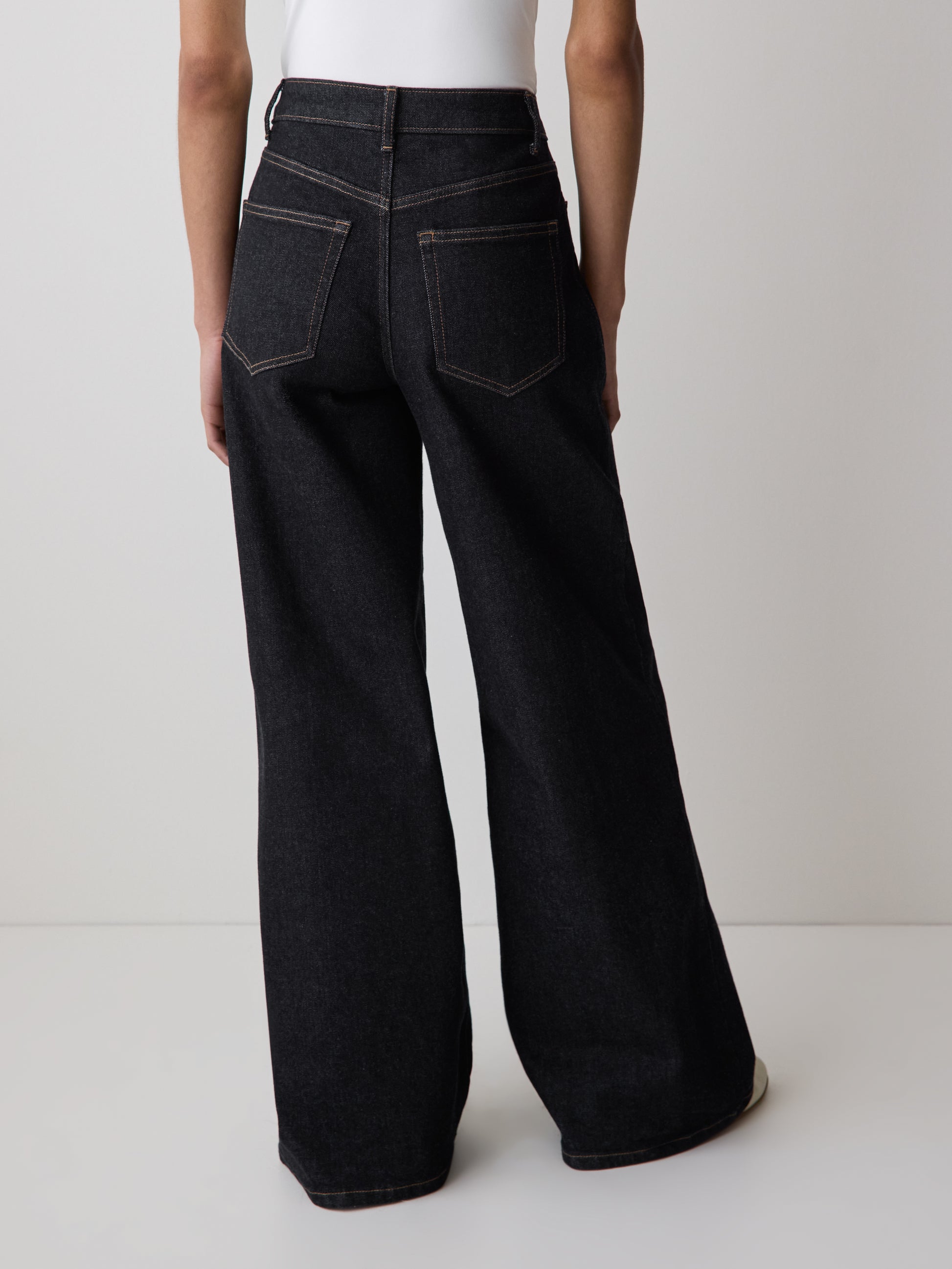 Dark-Wash High-Rise Ultra-Wide-Leg Jeans
