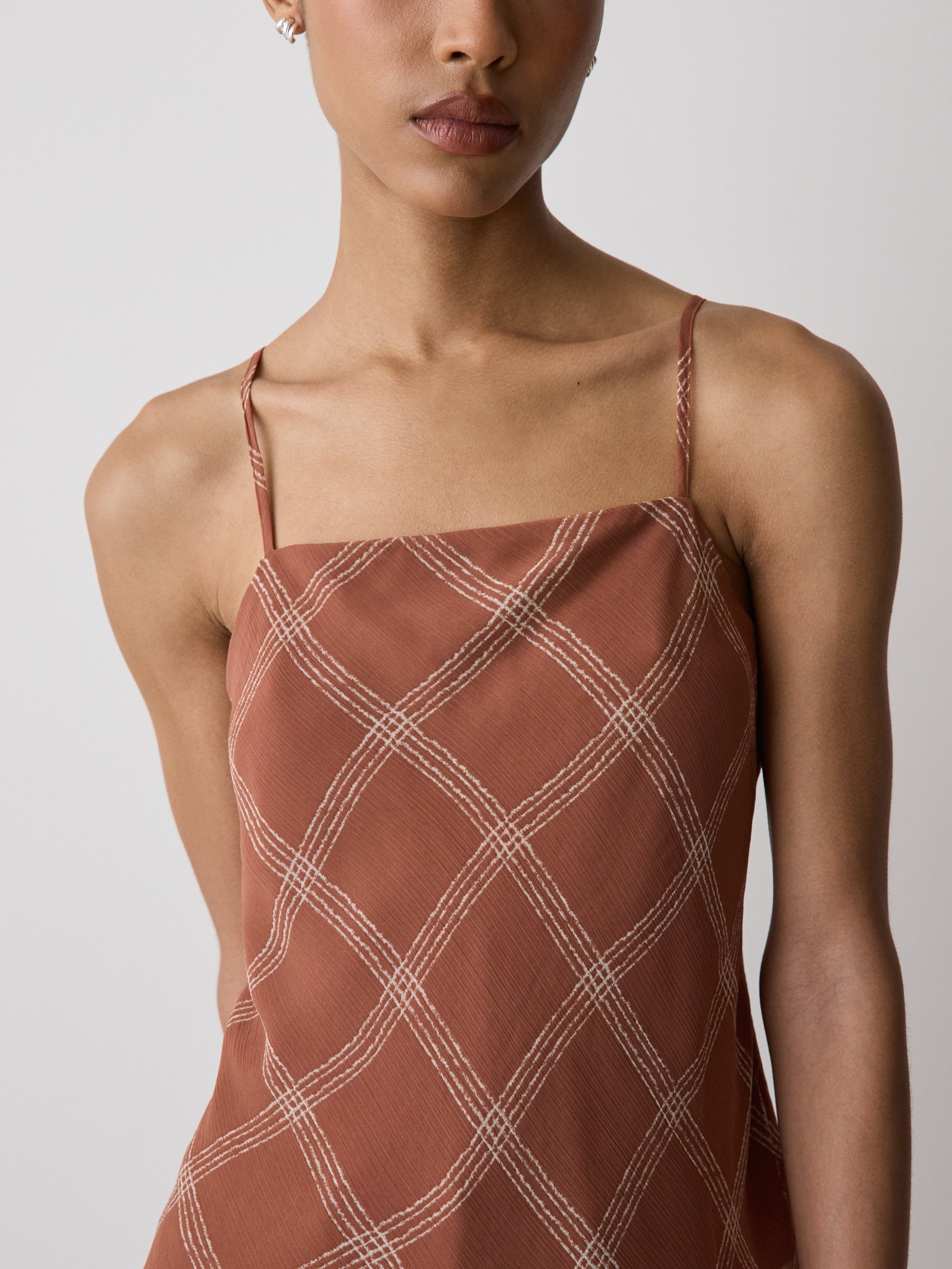Woven Chiffon Asymmetric Cami Top