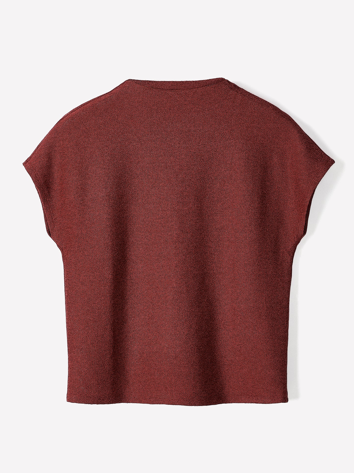 Extended-Sleeve Mock-Neck Textured Top