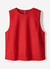 Sleeveless Crew-Neck Linen-Blend Blouse