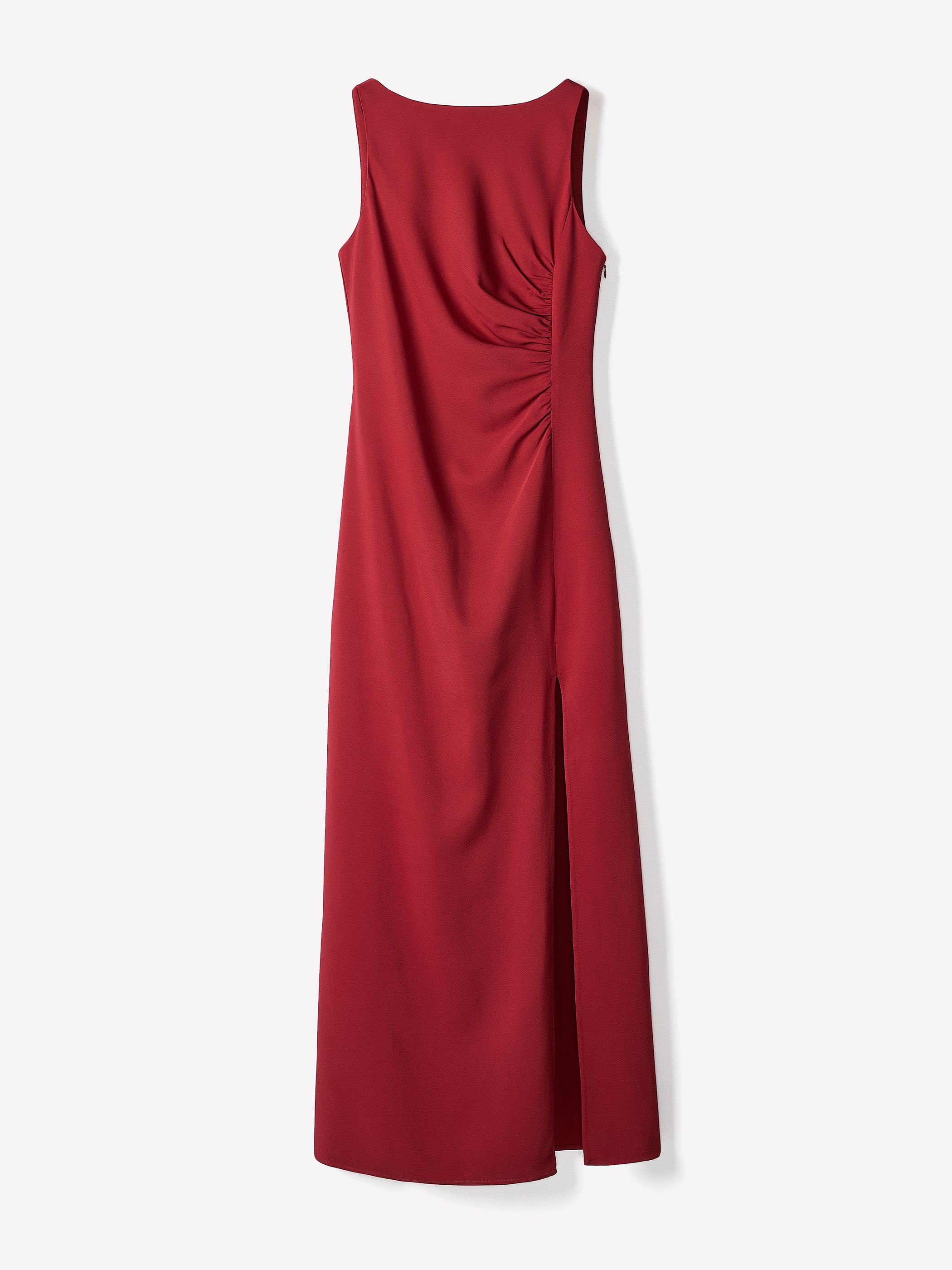 Sleeveless Boat-Neck Maxi Cocktail Dress