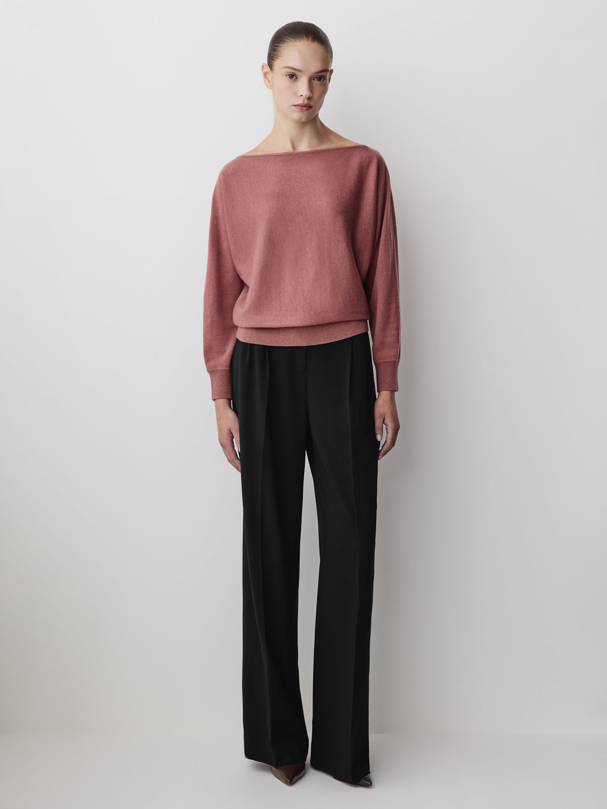 Long-Sleeve Off-the-Shoulder Merino-Wool Sweater