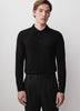 Merino Wool Knit Polo Sweater Long Sleeve