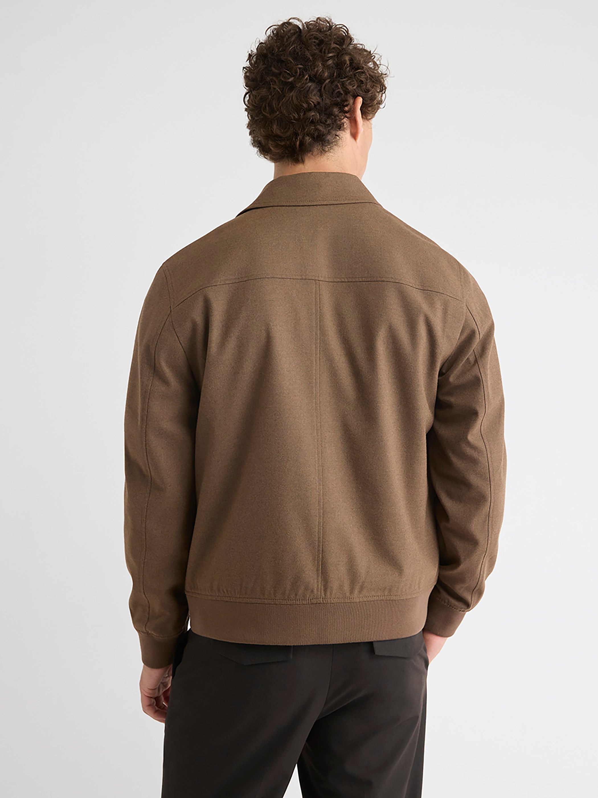 Veste Aviateur en Sergé avec Col Chemisier