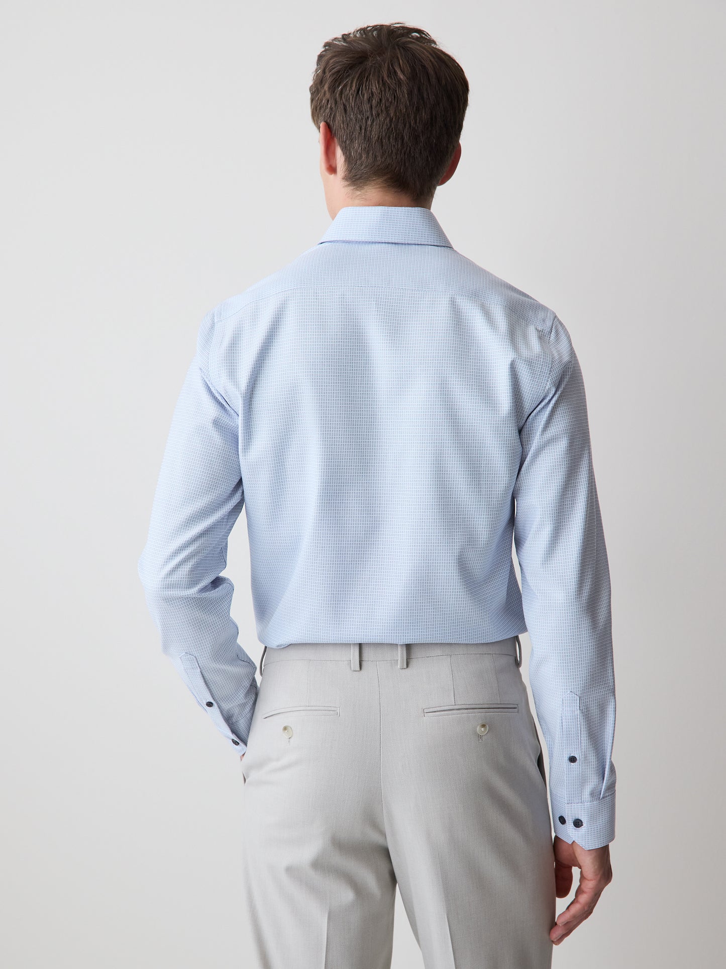 Chemise Habillée Bleue Pâle à Coupe Étroite en Dobby