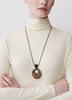 Long Cord Necklace with Tortoise Acrylic Pendant