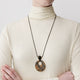 Long Cord Necklace with Tortoise Acrylic Pendant