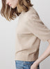 Knit Cotton Blend Crew Neck Sweater