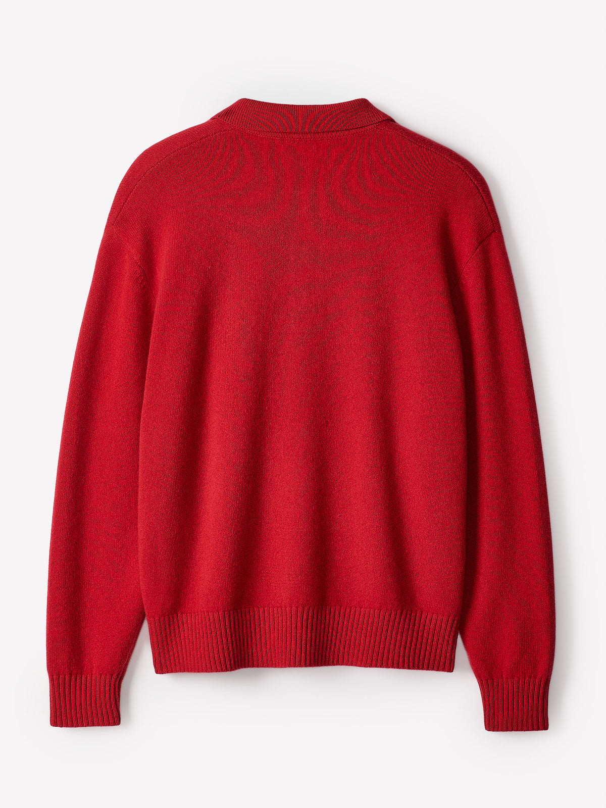 Lambswool Long-Sleeve Polo Sweater