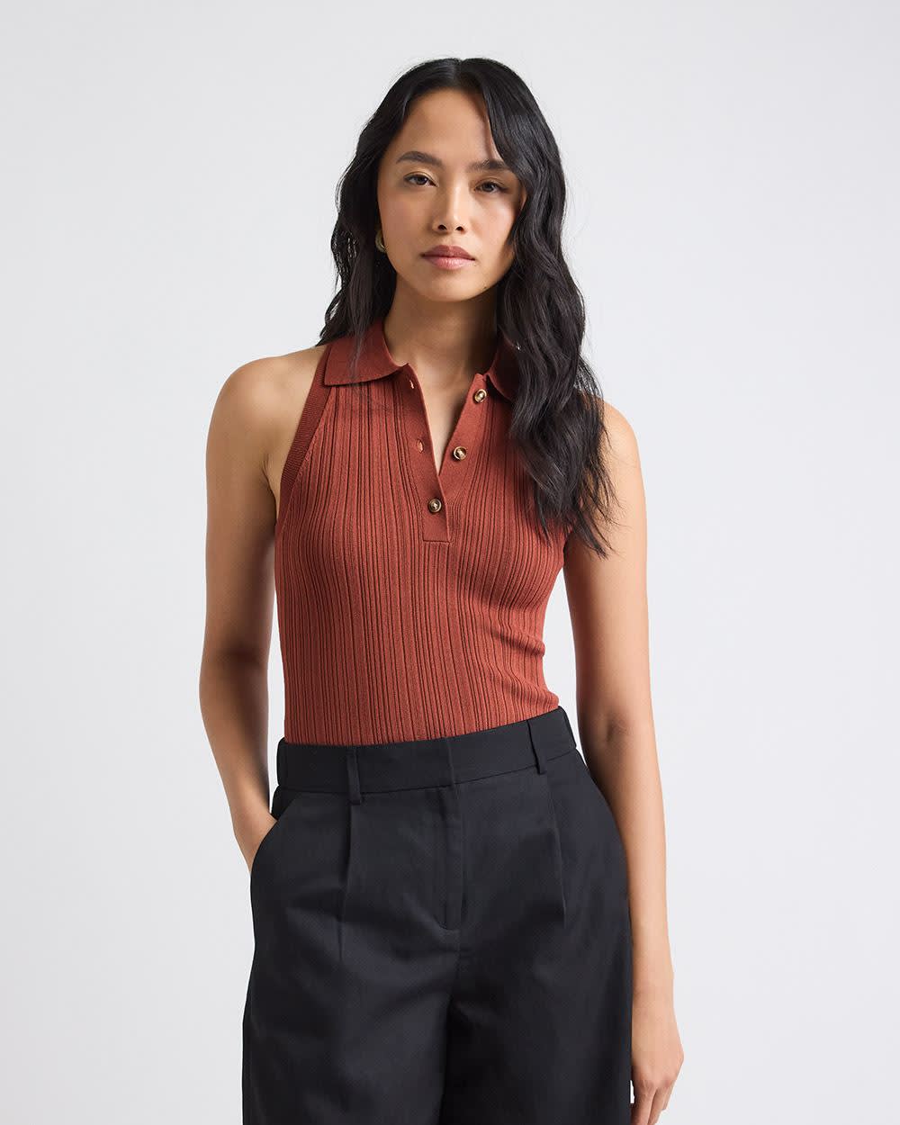 Ribbed Polo Tank