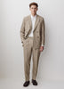 Pleated Tapered-Leg Striped Suit Pant