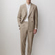 Pleated Tapered-Leg Striped Suit Pant