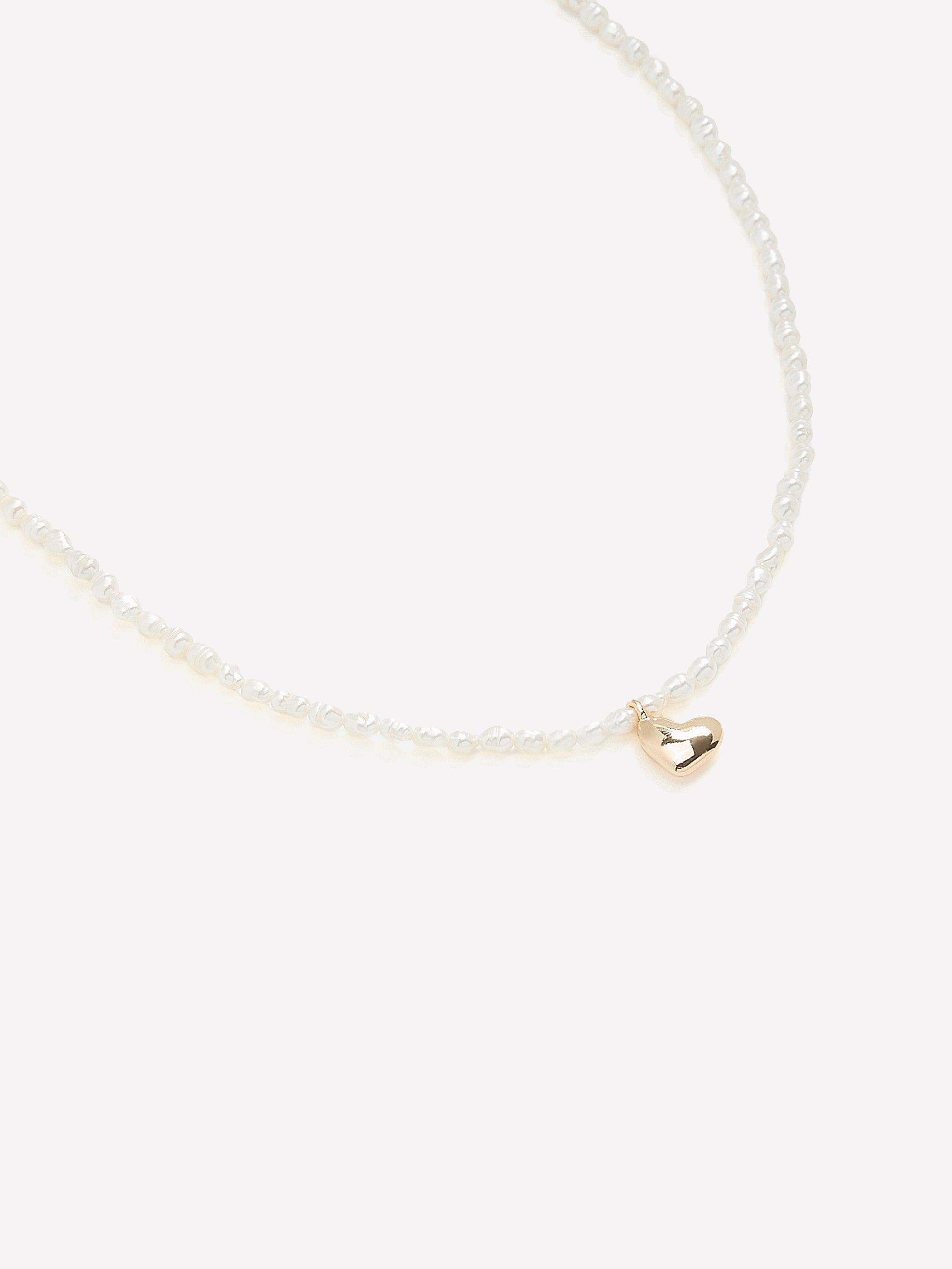 Collier de Perles Pendentif en Coeur