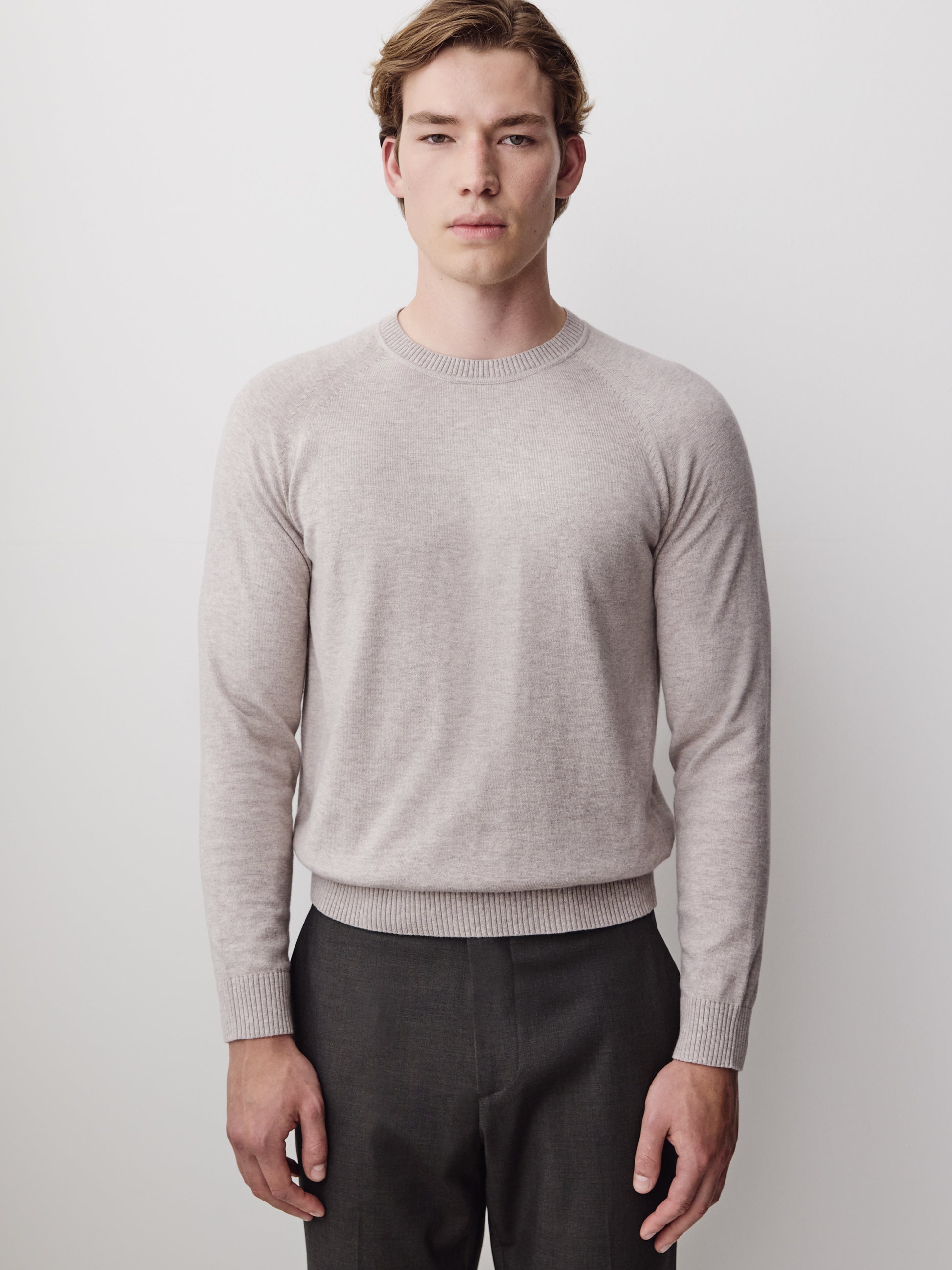 Men's Knit Crewneck Sweater Cotton Blend