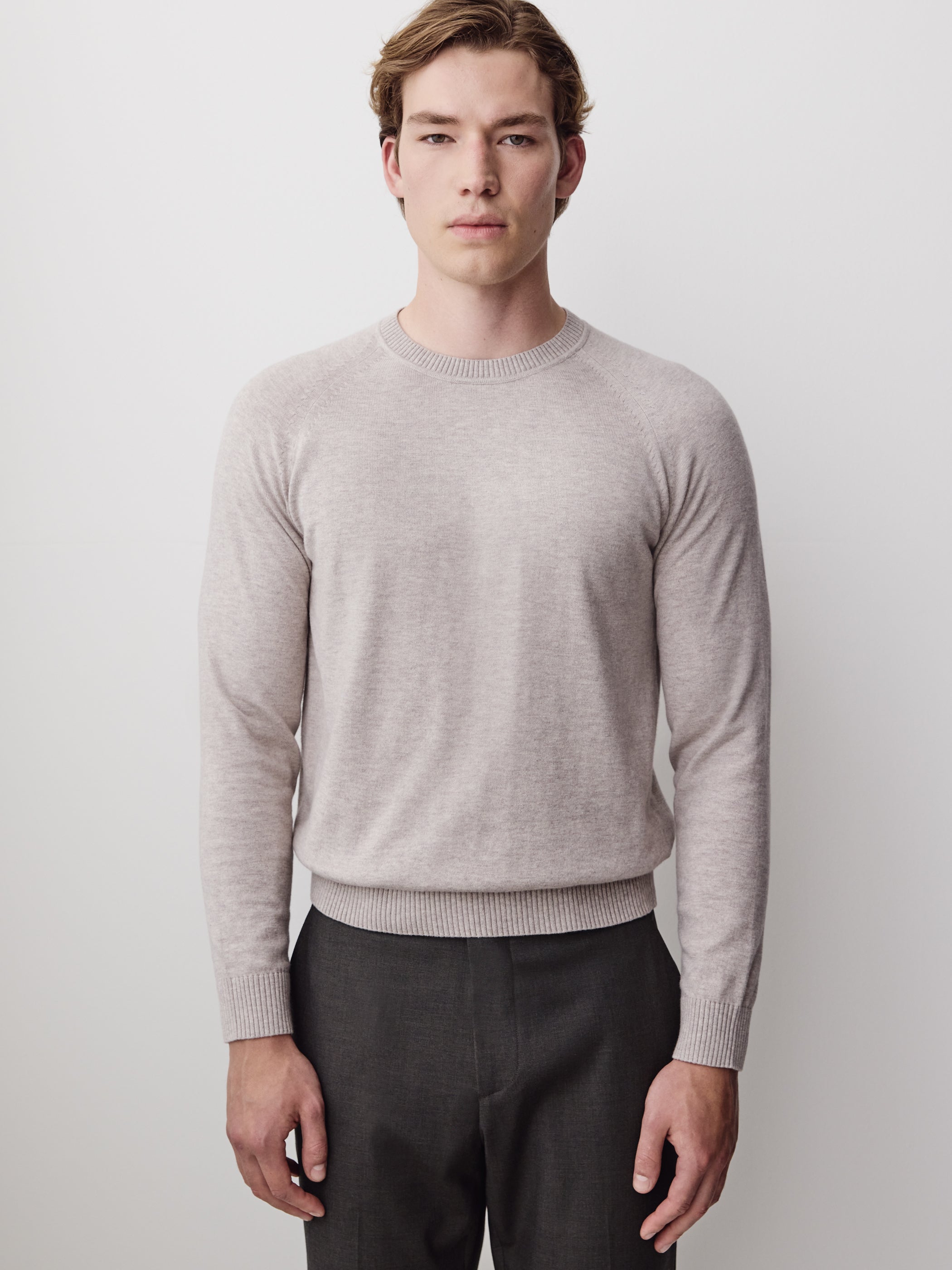 Men's Knit Crewneck Sweater Cotton Blend