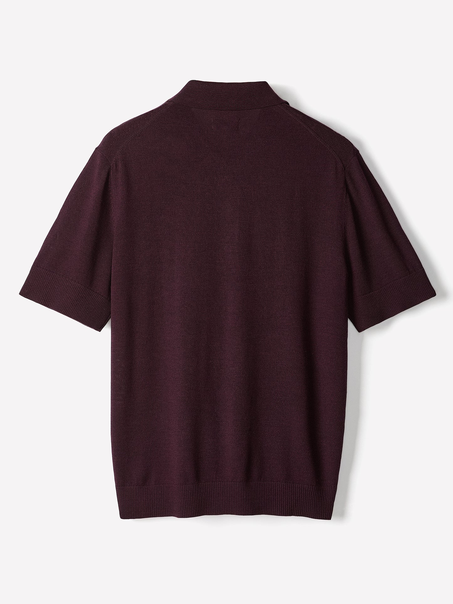 Merino Wool Polo Sweater Short Sleeve